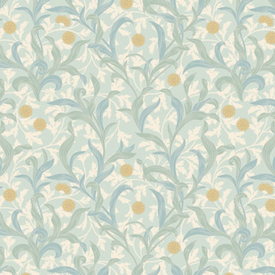 Hoopla Walls Floral Trail Duckegg Blue Wallpaper