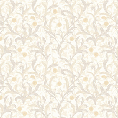 Hoopla Walls Floral Trail Stone Wallpaper