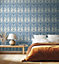 Hoopla Walls Forest Rabbit Navy Blue Smooth Matt Wallpaper