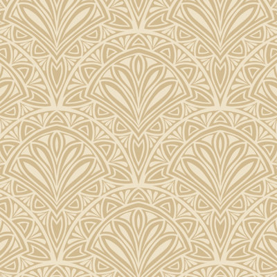 Hoopla Walls Gold Deco Fan Smooth Matt Wallpaper
