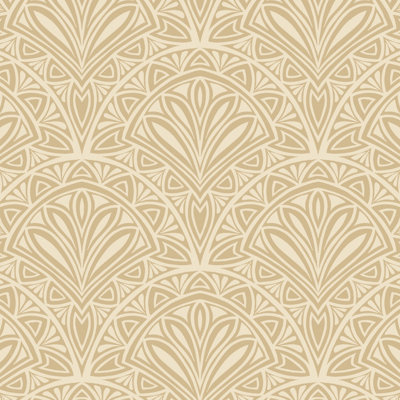 Hoopla Walls Gold Deco Fan Smooth Matt Wallpaper