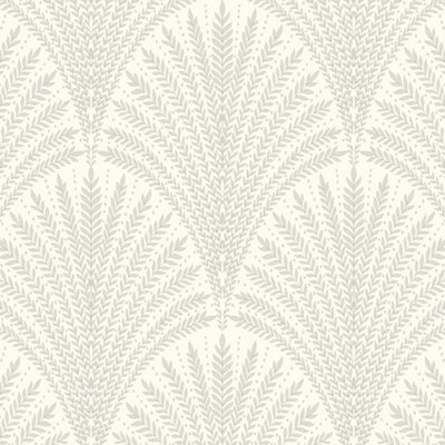 Hoopla Walls Grey Leaf Fan Smooth Matt Wallpaper