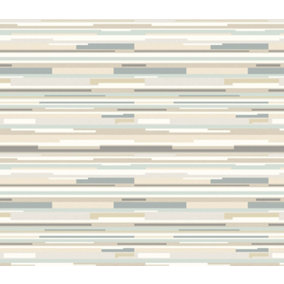 Hoopla Walls Horizontal Stripe Grey 10m Wallpaper Matt Smooth