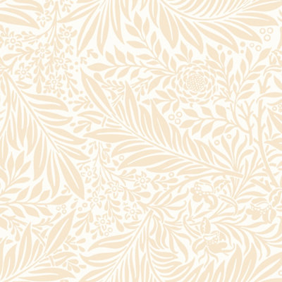 Hoopla Walls Leaf Vine Butter Wallpaper