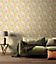 Hoopla Walls Lily Ogee Olive Green Smooth Matt Wallpaper