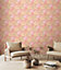 Hoopla Walls Lily Ogee Rose Pink Smooth Matt Wallpaper