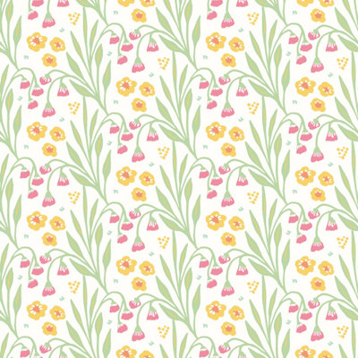 Hoopla Walls Meadow Stripe Spring Bloom Smooth Matt Wallpaper