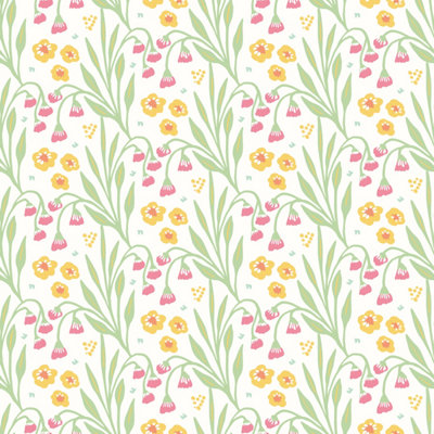 Hoopla Walls Meadow Stripe Spring Bloom Smooth Matt Wallpaper