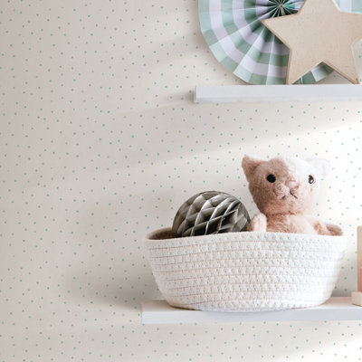 Hoopla Walls Mini Dots Seafoam 10m Wallpaper