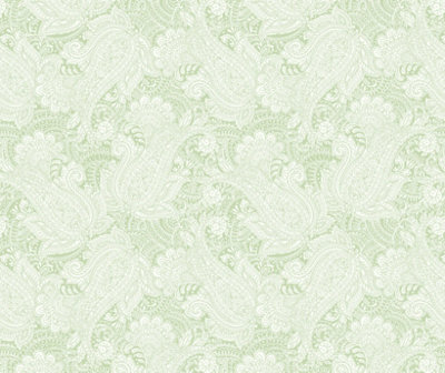 Hoopla Walls Mint Green Paisley Smooth Matt Wallpaper