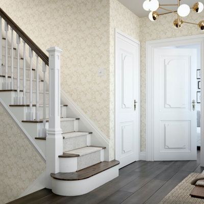 Hoopla Walls Natural Paisley Smooth Matt Wallpaper | DIY at B&Q
