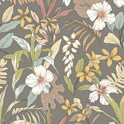 Hoopla Walls Oasis Mink & Sage Smooth Matt Wallpaper