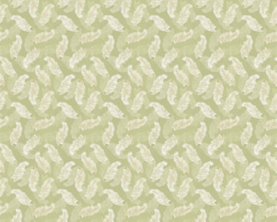Hoopla Walls Olive Green Feathers Smooth Matt Wallpaper