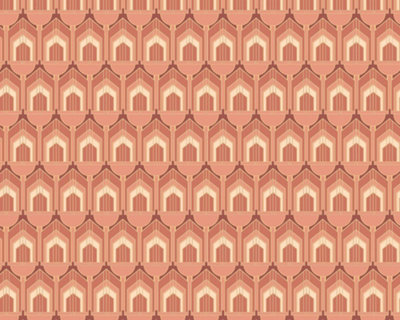 Hoopla Walls Orange Deco Arch Smooth Matt Wallpaper