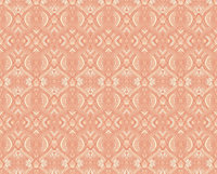 Hoopla Walls Orange Ogee Damask Smooth Matt Wallpaper