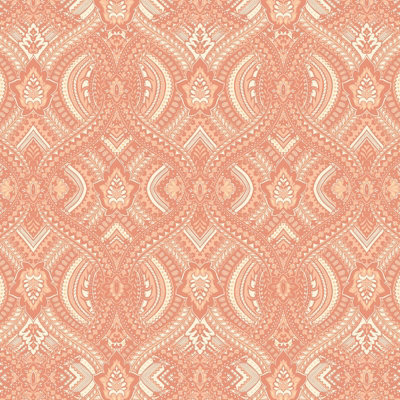 Hoopla Walls Orange Ogee Damask Smooth Matt Wallpaper