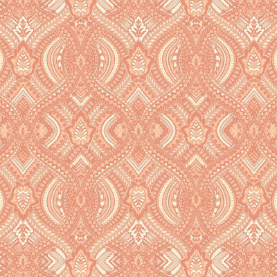 Hoopla Walls Orange Ogee Damask Smooth Matt Wallpaper