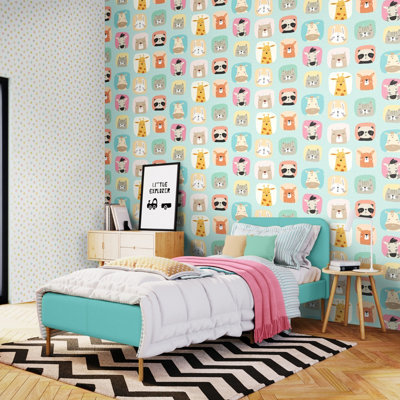 Hoopla Walls Picture Perfect Seafoam 10m Wallpaper