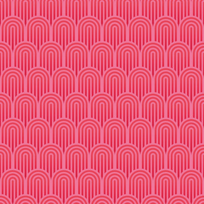 Hoopla Walls Retro Arch Bright Pink 10m Wallpaper Matt Smooth