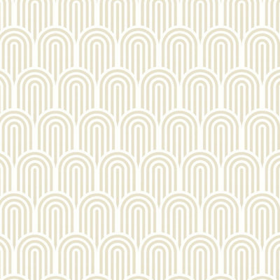 Hoopla Walls Retro Arch Cream Matt Smooth 10m Wallpaper