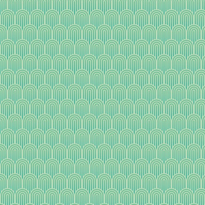 Hoopla Walls Retro Arch Green 10m Wallpaper Matt Smooth