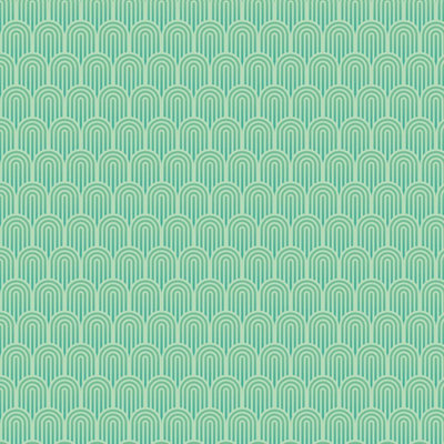 Hoopla Walls Retro Arch Green 10m Wallpaper Matt Smooth