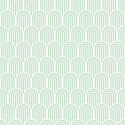 Hoopla Walls Retro Arch Mint Green 10m Wallpaper Matt Smooth