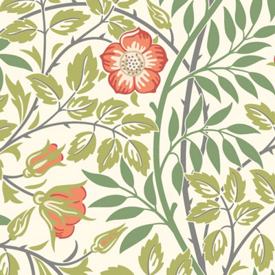 Hoopla Walls Rosehip Trail Coral Pink Smooth Matt Wallpaper