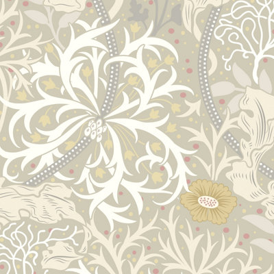 Hoopla Walls Seaweed Garden Fossil Grey Smooth Matt Wallpaper