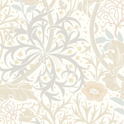 Hoopla Walls Seaweed Garden Linen Smooth Matt Wallpaper