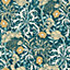 Hoopla Walls Seaweed Garden Petrol Blue Smooth Matt Wallpaper