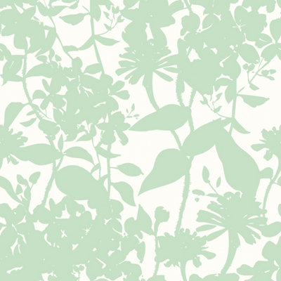 Hoopla Walls Summer Silhouette Mint Smooth Matt Wallpaper