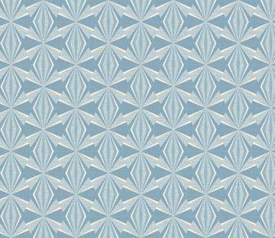 Hoopla Walls Sunray Diamond Blue 10m Wallpaper Matt Smooth
