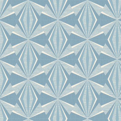 Hoopla Walls Sunray Diamond Blue 10m Wallpaper Matt Smooth