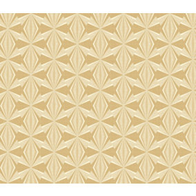 Hoopla Walls Sunray Diamond Gold Matt Smooth 10m Wallpaper