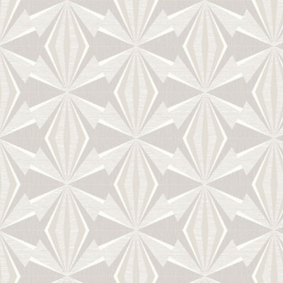 Hoopla Walls Sunray Diamond Grey 10m Wallpaper Matt Smooth