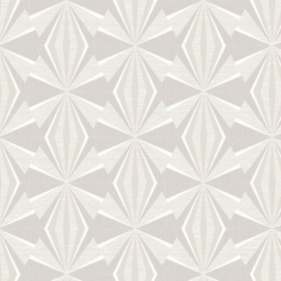 Hoopla Walls Sunray Diamond Grey 10m Wallpaper Matt Smooth