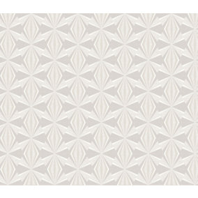 Hoopla Walls Sunray Diamond Grey 10m Wallpaper Matt Smooth