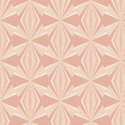 Hoopla Walls Sunray Diamond Pink Matt Smooth 10m Wallpaper