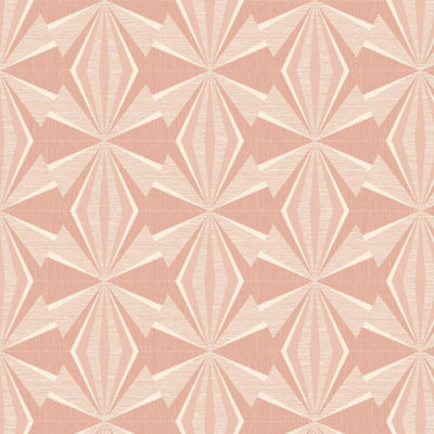 Hoopla Walls Sunray Diamond Pink Matt Smooth 10m Wallpaper