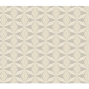 Hoopla Walls Sunray Diamond Warm Grey 10m Wallpaper Matt Smooth