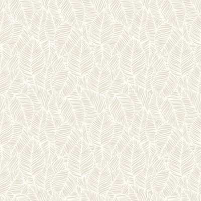 Hoopla Walls Zebra Leaf - Linen 10m Wallpaper
