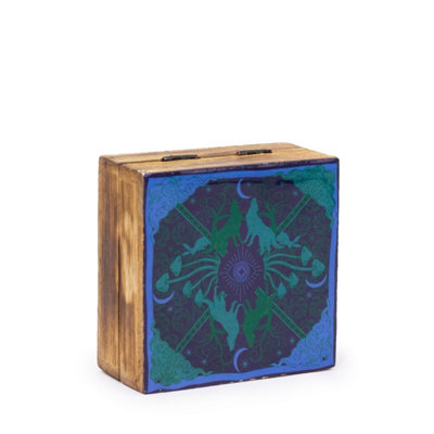 Hop Hare Small Enamel Square Box - Wolf & Moon Handcrafted Keepsake Storage