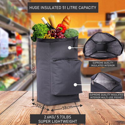 Hoppa Trolley Per La Spesa, Completamente Isolato, Leggero, Modello 2024, Con Ruote, Grande Capacità Di 42 Litri, 95 Cm, 2,1 Kg, Con Tracolla - 5