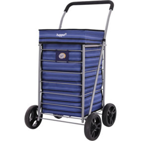 Hoppa Lightweight 4-Wheel Premium 2024 Model Folding Shopping Trolley Extra Large 75.6L Capacity Shopping Trolley Bag, 95cm, 4.8kg