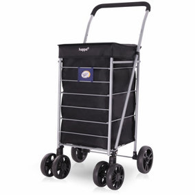 Hoppa Lightweight 6-Wheel Premium 2024 Model Folding Shopping Trolley Extra Large 75.6L Capacity Shopping Trolley Bag, 95cm, 5.25k