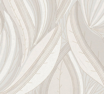 Horizon Cream Flowing Leaf A4 Wallpaper Sample