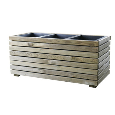 Horizon Outdoor Rectangular Wooden Planter 90cm - 3