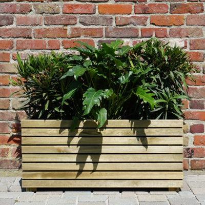 Horizon Outdoor Rectangular Wooden Planter 90cm - 4