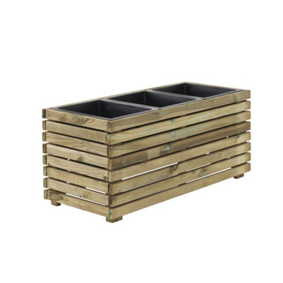 Horizon Outdoor Rectangular Wooden Planter 90cm - 5